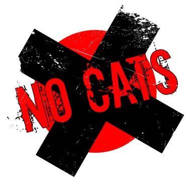 No Cats rubber stamp clipart