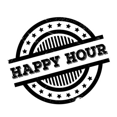 Happy Hour rubber stamp clipart
