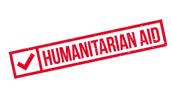 Timbro di gomma dell'aiuto umanitario — Vettoriale Stock