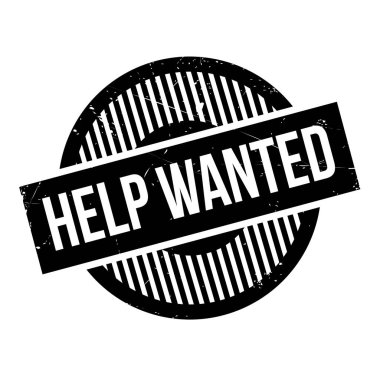 Help Wanted rubber stamp clipart