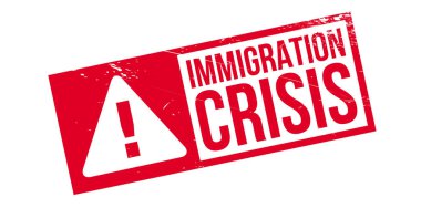 Immigration Crisis rubber stamp clipart