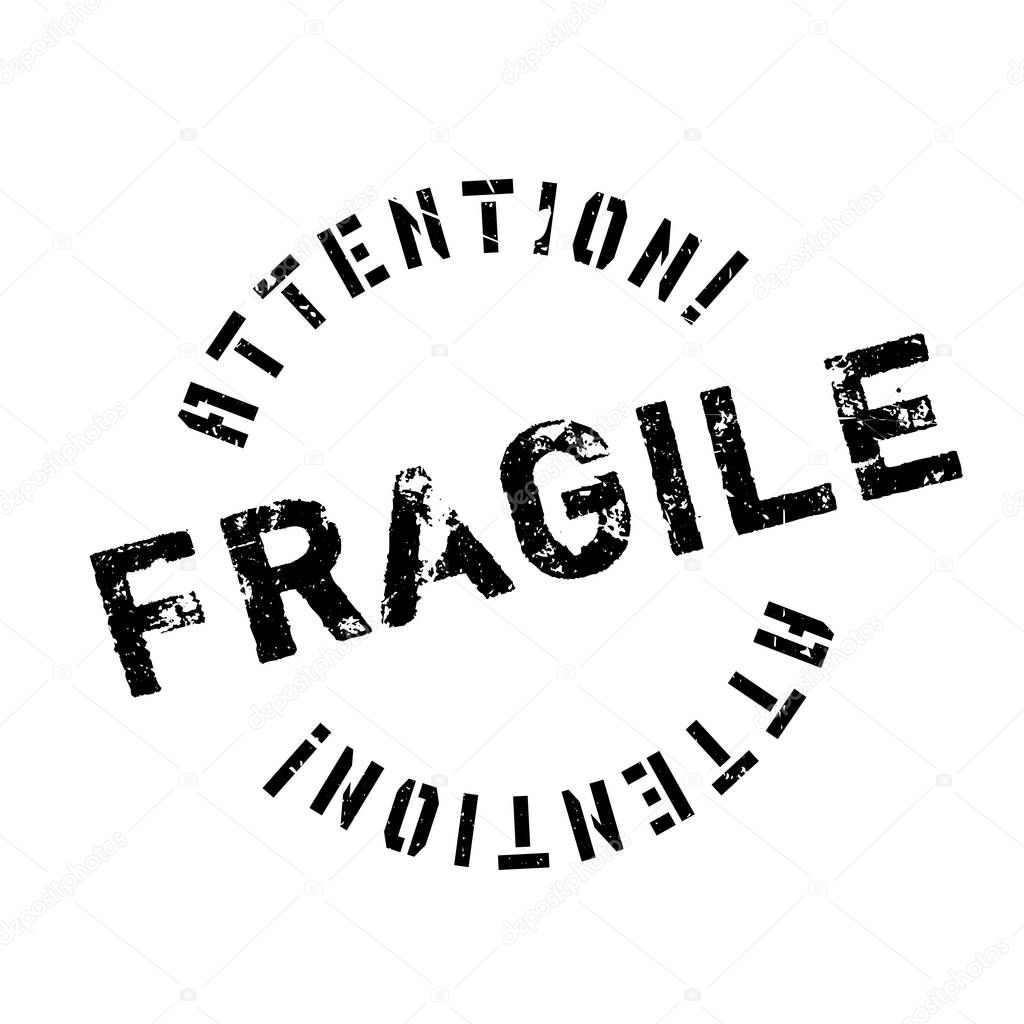 Fragile rubber stamp