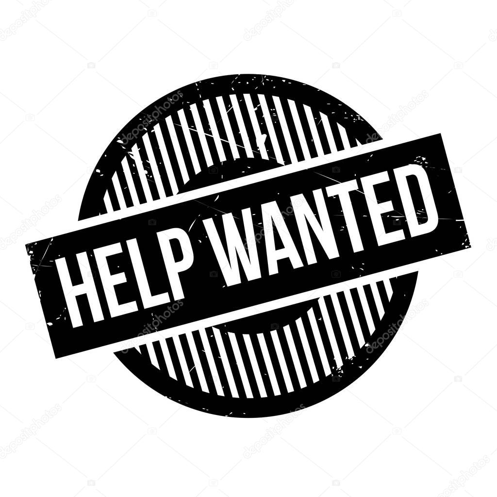 Help Wanted rubber stamp