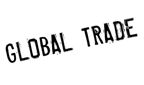 グローバル貿易ゴム印 — ストックベクタ