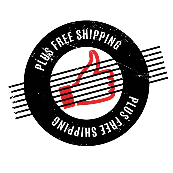 Plus Free Shipping rubber stamp — Stock Vector