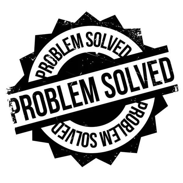 Problema Solucionado sello de goma — Vector de stock