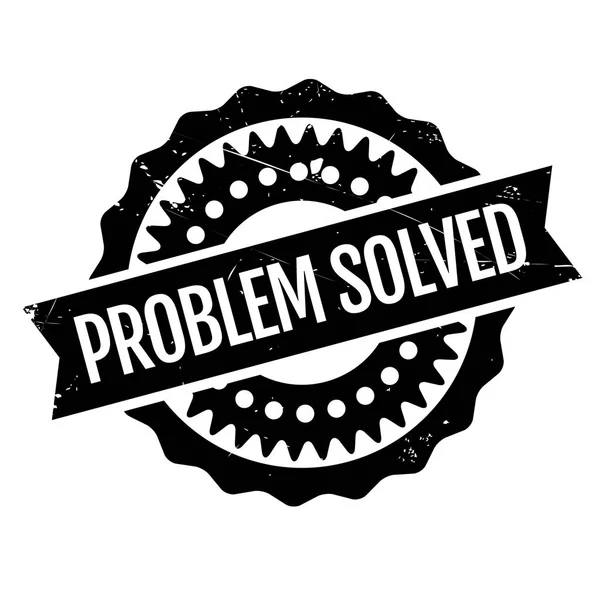 Problema Solucionado sello de goma — Vector de stock