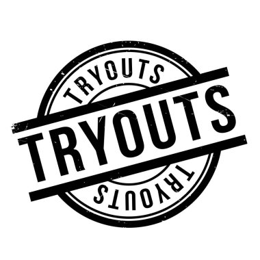 Tryouts rubber stamp clipart
