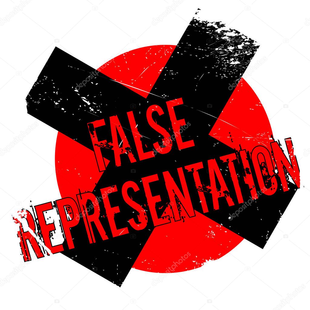 False Representation rubber stamp