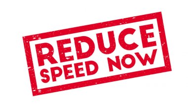 Reduce Speed Now rubber stamp clipart