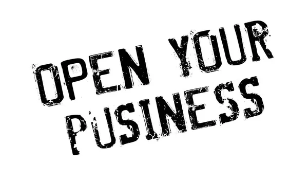 Open Your Business gumibélyegző — Stock Vector
