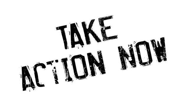 Take Action Now rubber stamp — Stock Vector