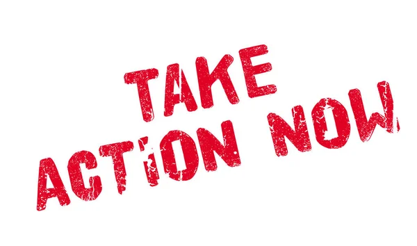 Take Action Now rubber stamp — Stock Vector