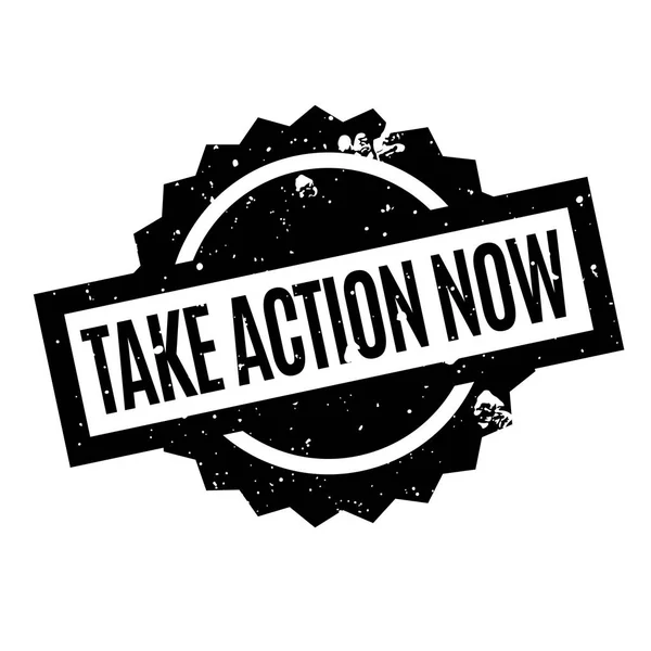 Take Action Now rubber stamp — Stock Vector