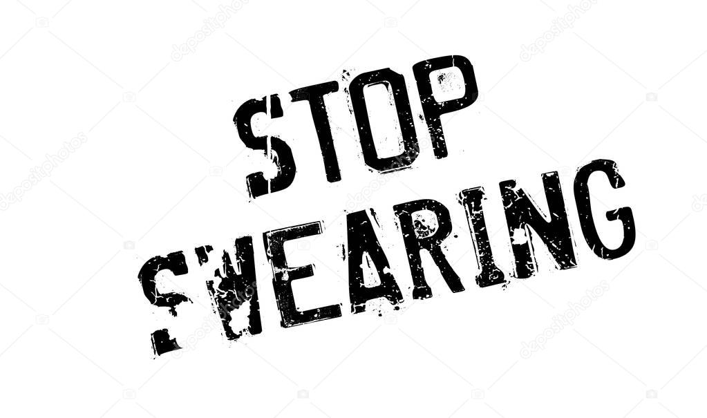 Stop Swearing rubber stamp