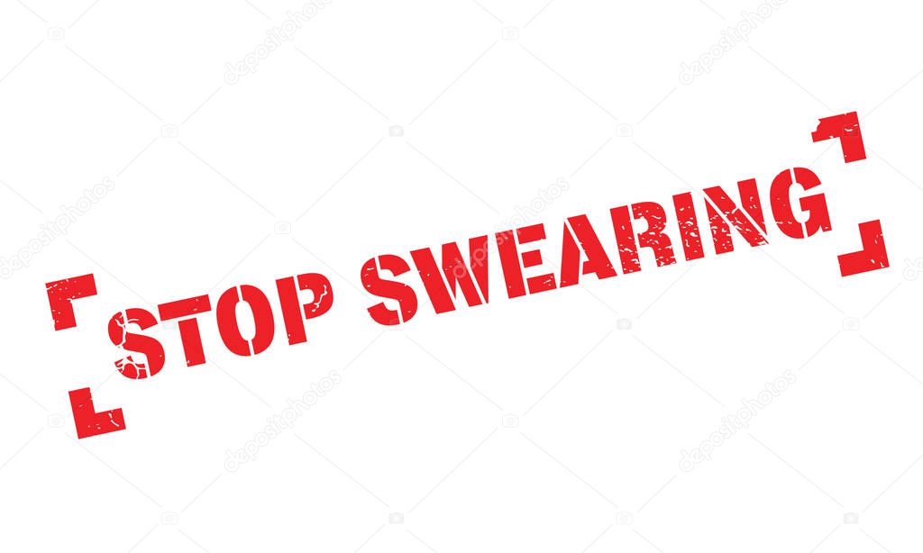 Stop Swearing rubber stamp
