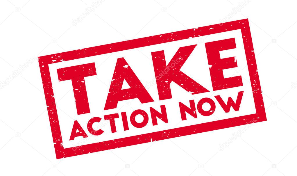 Take Action Now rubber stamp