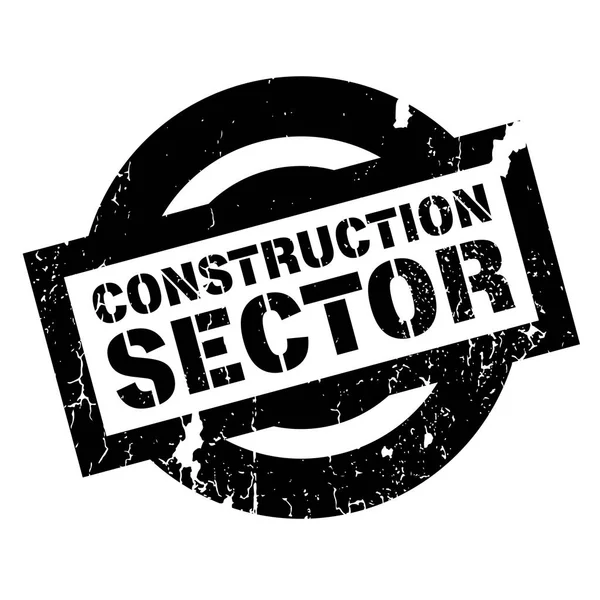 Sello de goma del SECTOR DE LA CONSTRUCCIÓN — Vector de stock