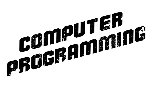 Timbre en caoutchouc de programmation informatique — Image vectorielle