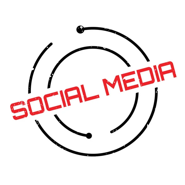 Κοινωνικών μέσων μαζικής ενημέρωσης καουτσούκ σφραγίδα — Διανυσματικό Αρχείο