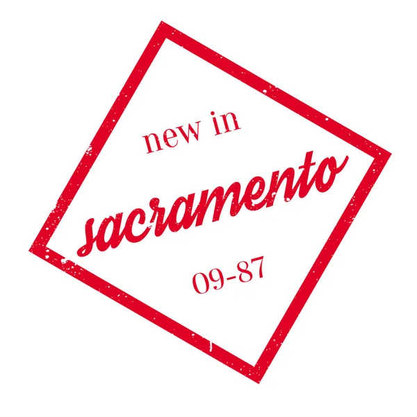 Nuevo En Sacramento sello de goma — Vector de stock