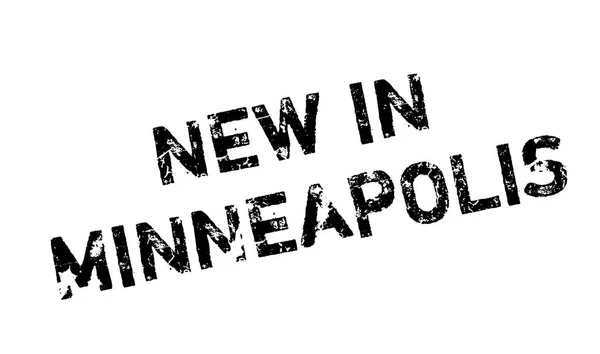 Nuevo en sello de goma de Minneapolis — Vector de stock