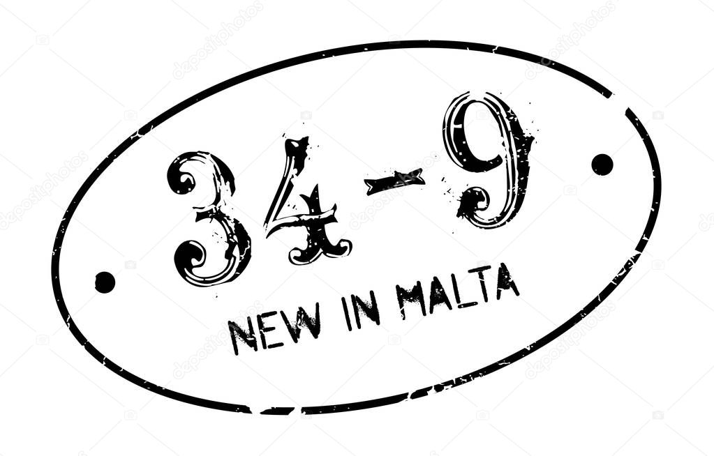 New In Malta rubber stamp