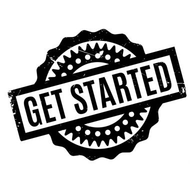 Get Started rubber stamp clipart