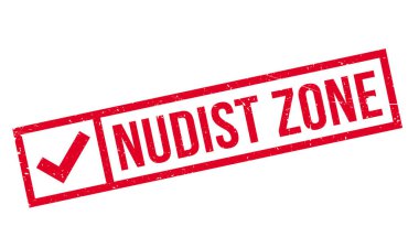 Nudist Zone rubber stamp clipart