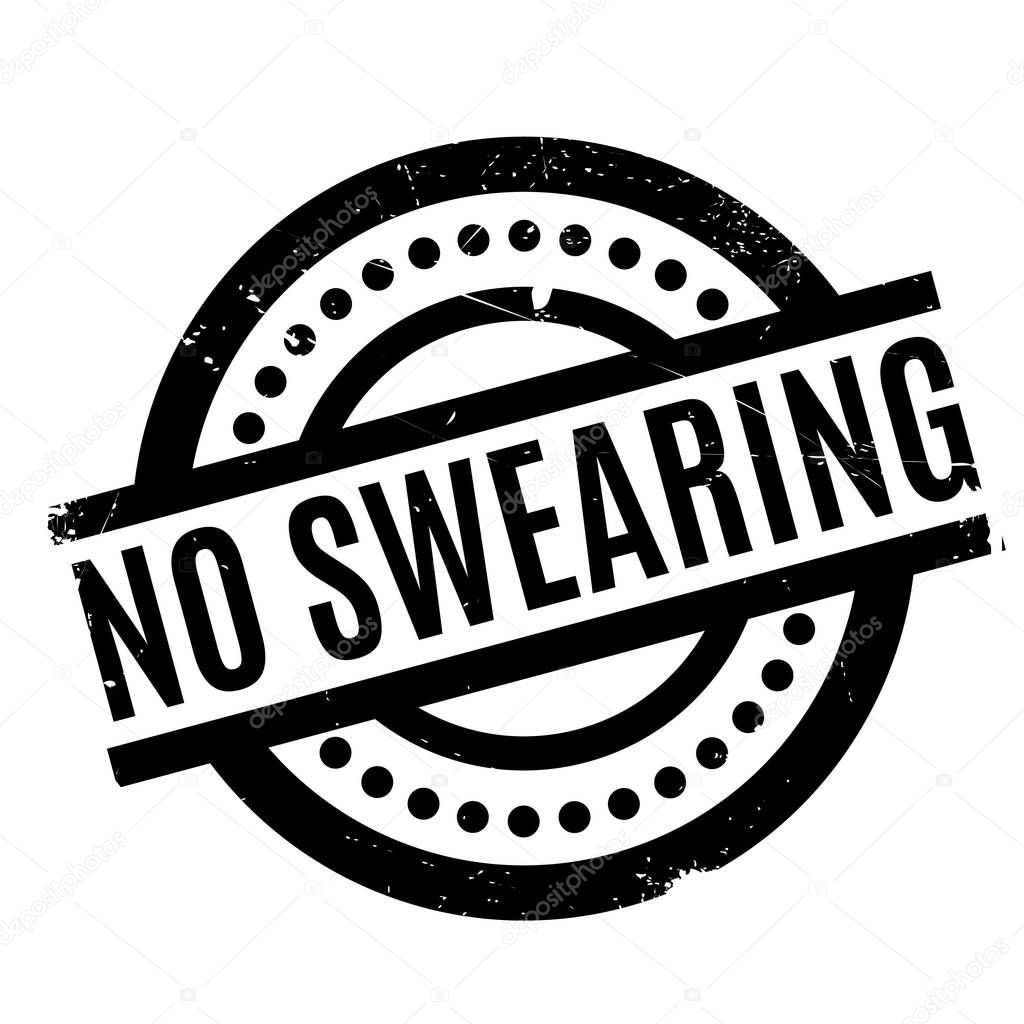 No Swearing rubber stamp