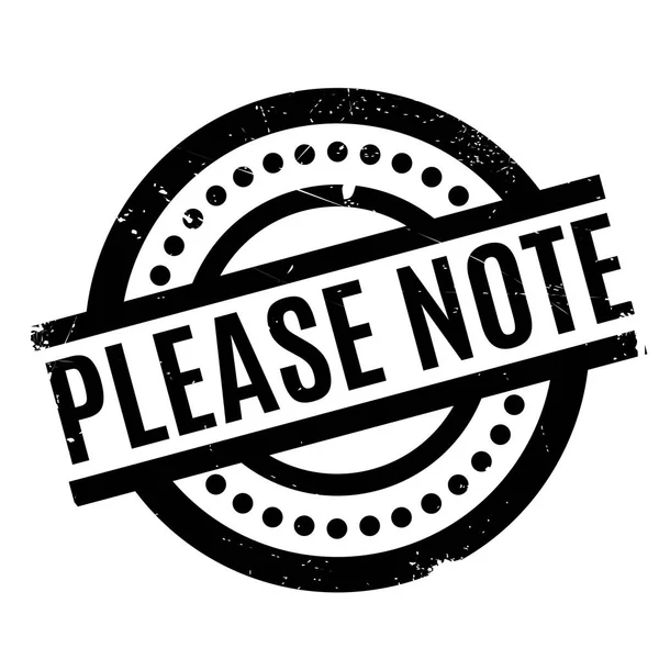 Please Note rubber stamp — Stock Vector