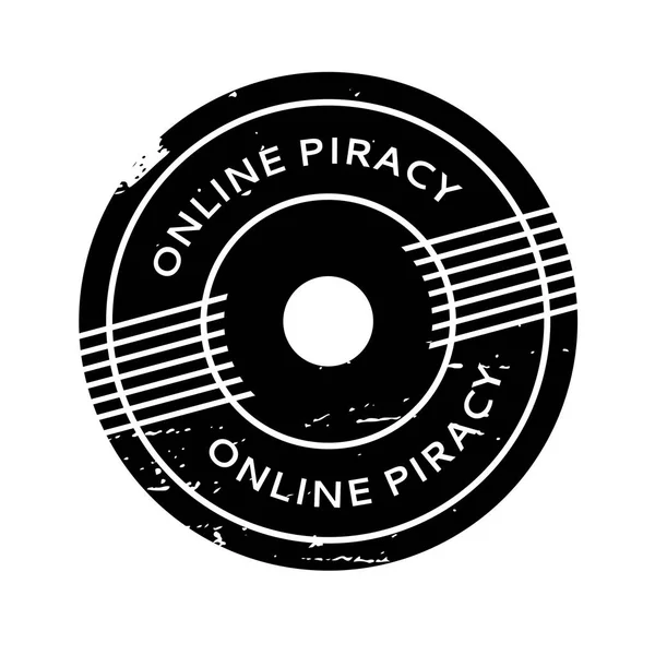 Online Piracy rubber stamp — Stock Vector