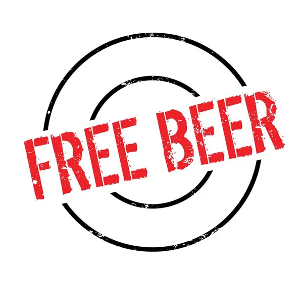 Sello de goma de cerveza gratis — Vector de stock