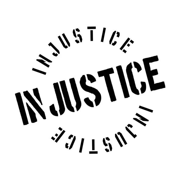 Timbre en caoutchouc Injustice — Image vectorielle