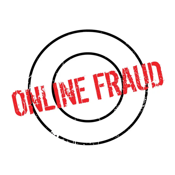 Carimbo de borracha de fraude online — Vetor de Stock