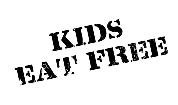 Niños comen sello de goma gratis — Vector de stock