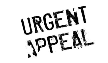 Urgent Appeal rubber stamp clipart