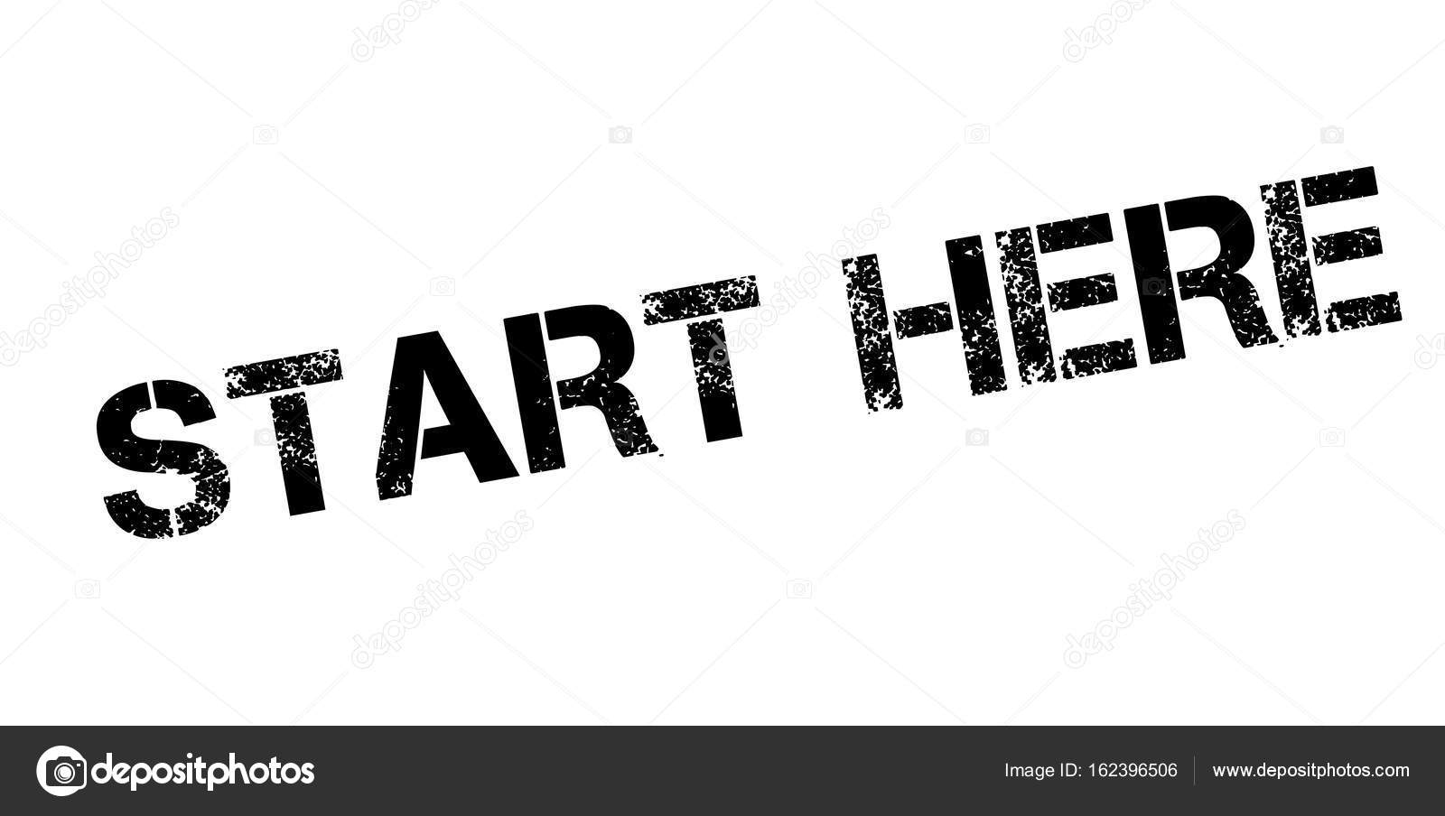 Empiece Aquí El Sello De Goma Vector De Stock Lkeskinen0