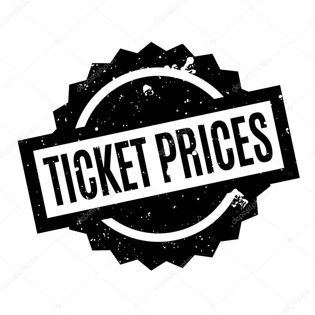 Ticket Prices rubber stamp