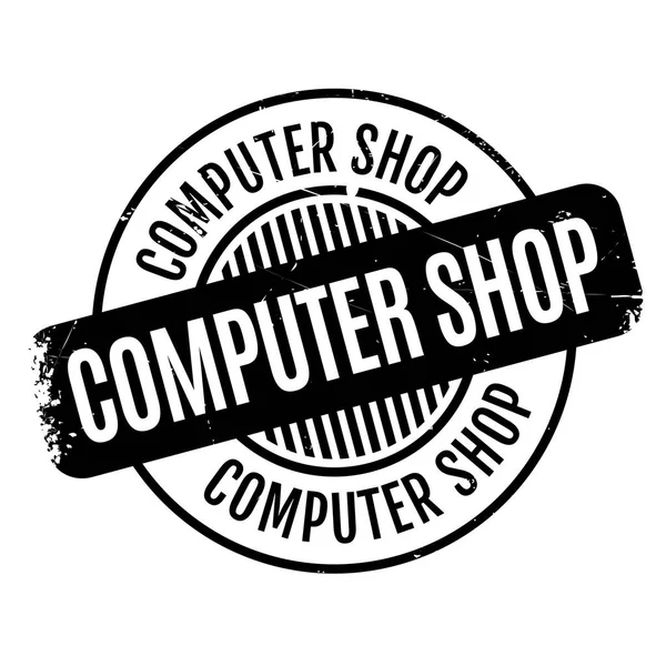 Резиновая печать компьютерного магазина — стоковый вектор
