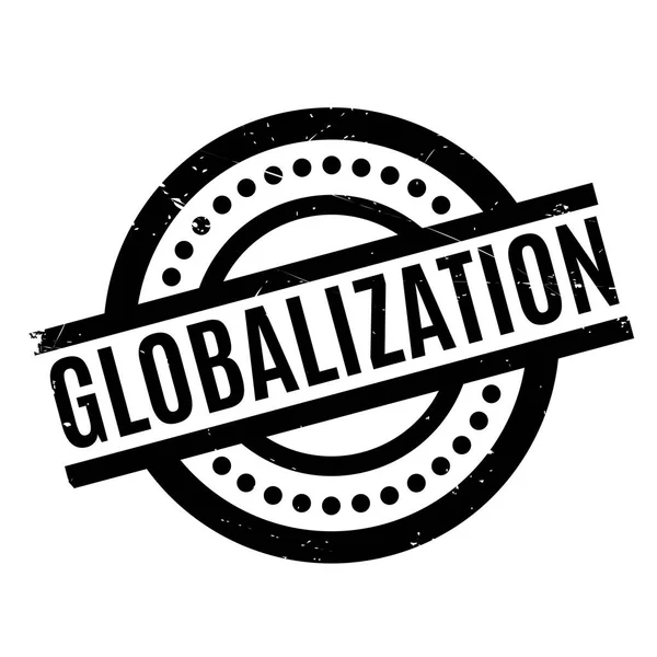 Globalizáció gumibélyegző — Stock Vector