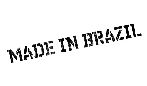 Gemaakt in Brazilië rubber stempel — Stockvector