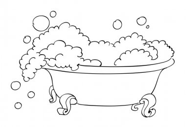 Küvet görüntüsünü çizgi film