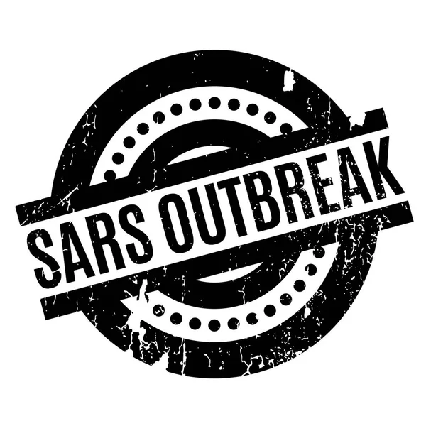 SARS OUTBREAK Sello de goma — Vector de stock