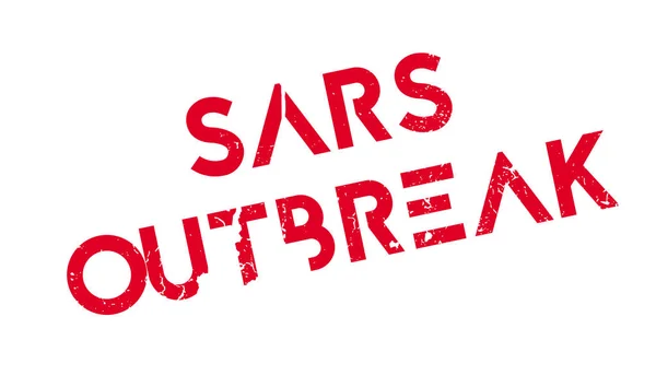 SARS OUTBREAK Sello de goma — Vector de stock