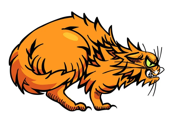 Kızgın kedi çizgi film resim — Stok Vektör