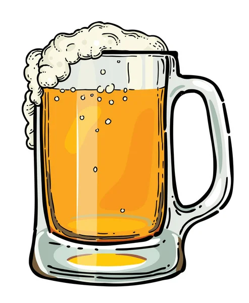 Kreskówka obraz piwa w szkle — Wektor stockowy