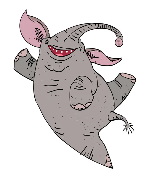 象のダンスの漫画画像 — ストックベクタ