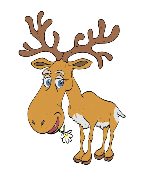 Imagem de desenhos animados de renas — Vetor de Stock
