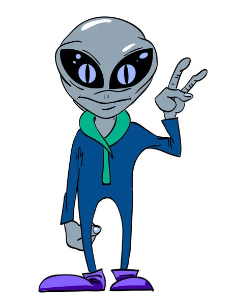 Cartoon afbeelding voor ruimte alien — Stockvector